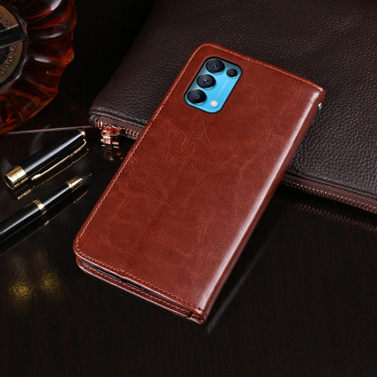 For OPPO Reno5 5G idewei Crazy Horse Texture Horizontal Flip Leather Case with Holder & Card Slots & Wallet(Yellow) - OPPO Cases by idewei | Online Shopping UK | buy2fix