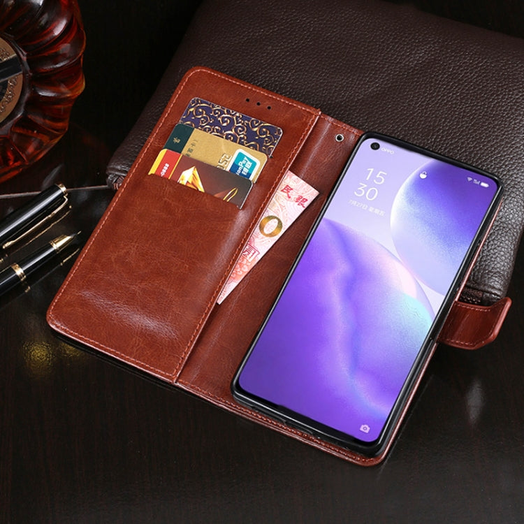 For OPPO Reno5 5G idewei Crazy Horse Texture Horizontal Flip Leather Case with Holder & Card Slots & Wallet(Yellow) - OPPO Cases by idewei | Online Shopping UK | buy2fix