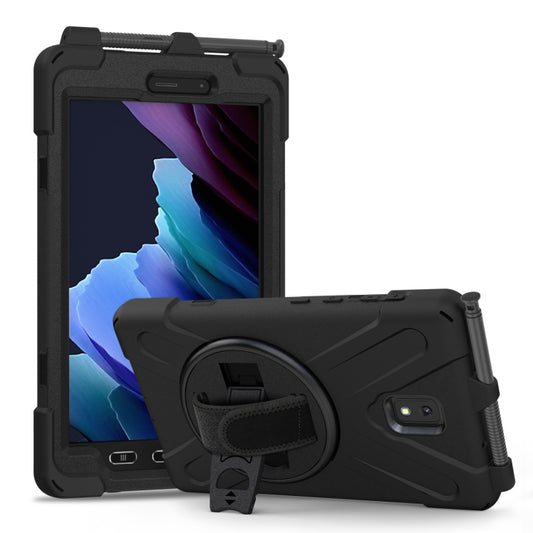 For Samsung Galaxy Tab active 3 T570 / T575 8.0 Shockproof Colorful Silicone + PC Protective Case with Holder & Shoulder Strap & Hand Strap(Black) - Other Galaxy Tab PC by buy2fix | Online Shopping UK | buy2fix