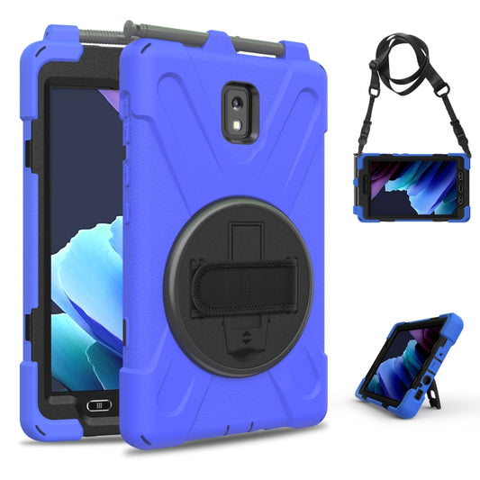 For Samsung Galaxy Tab active 3 T570 / T575 8.0 Shockproof Colorful Silicone + PC Protective Case with Holder & Shoulder Strap & Hand Strap(Blue) by buy2fix