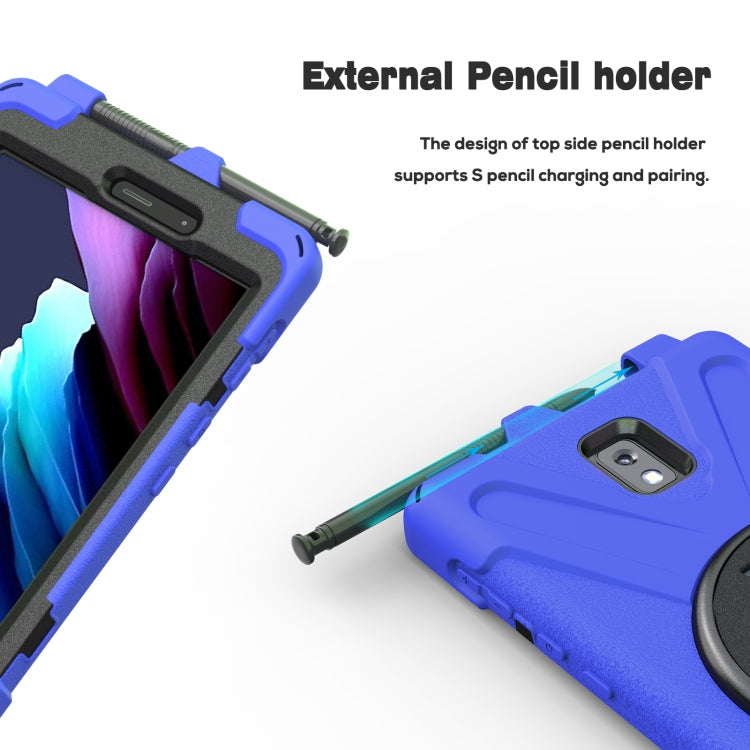 For Samsung Galaxy Tab active 3 T570 / T575 8.0 Shockproof Colorful Silicone + PC Protective Case with Holder & Shoulder Strap & Hand Strap(Blue) by buy2fix