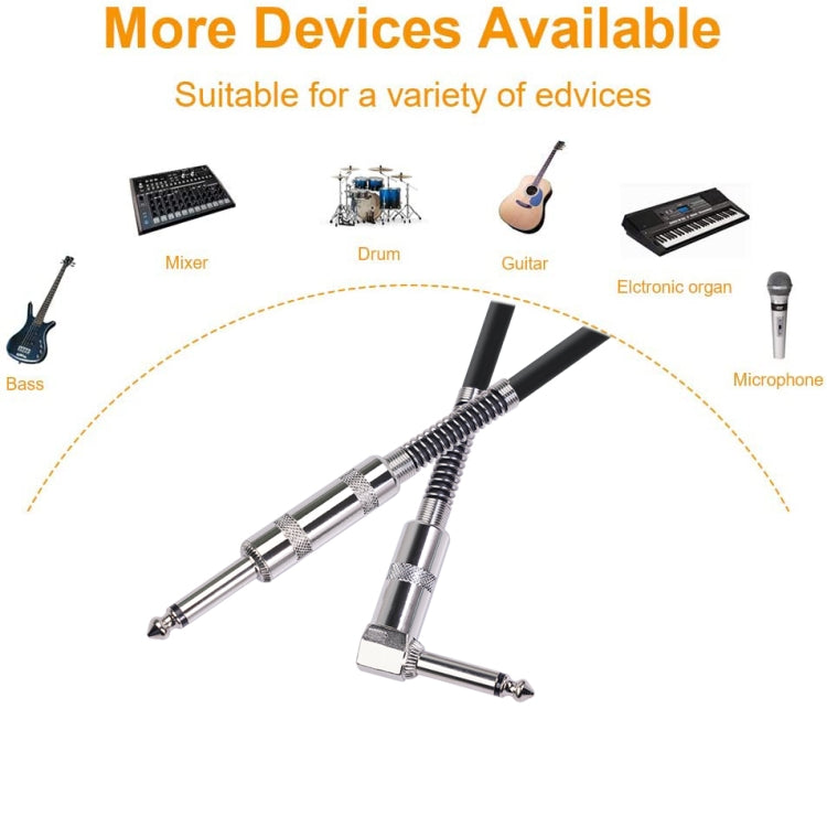 TC048SL 6.35mm Plug Straight to Elbow Electric Guitar Audio Cable, Cable Length:3m by buy2fix