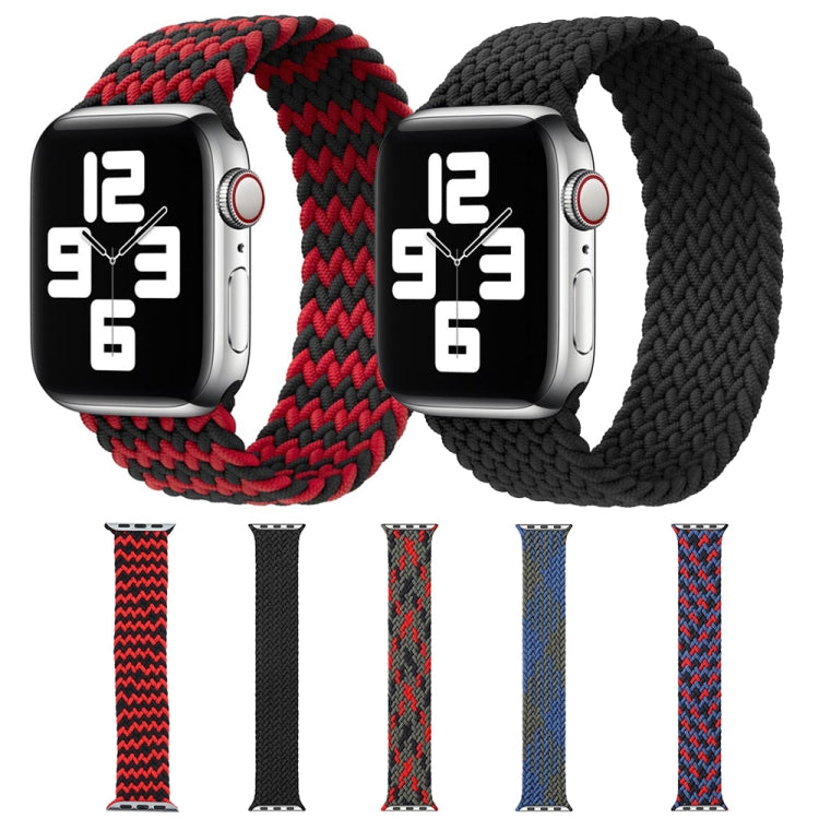 Mixed Color Nylon Braided Single Loop Watch Band For Apple Watch Series 7 41mm / 6 & SE & 5 & 4 40mm / 3 & 2 & 1 38mm, Size:S(Charcoal) by buy2fix