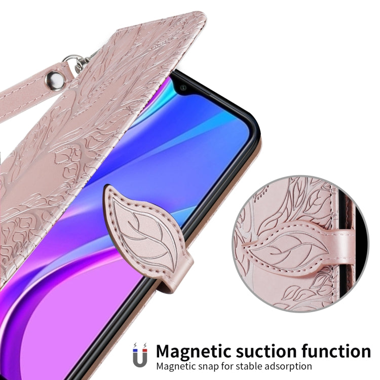 For Xiaomi Redmi 9A Life of Tree Embossing Pattern Horizontal Flip Leather Case with Holder & Card Slot & Wallet & Photo Frame & Lanyard(Rose Gold) - Xiaomi Cases by buy2fix | Online Shopping UK | buy2fix