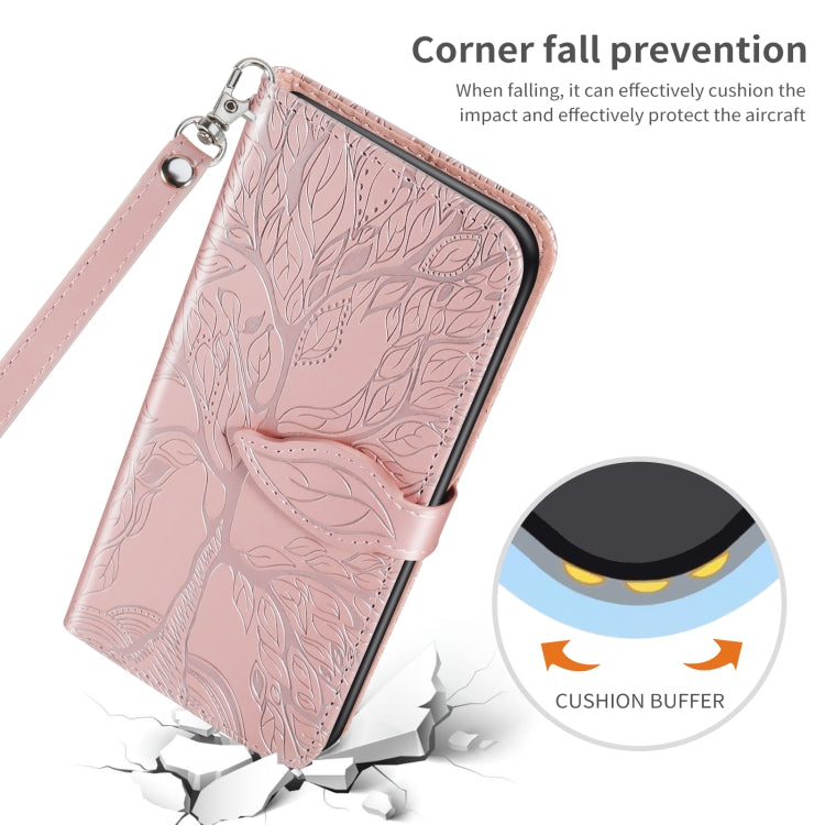 For Xiaomi Redmi 9A Life of Tree Embossing Pattern Horizontal Flip Leather Case with Holder & Card Slot & Wallet & Photo Frame & Lanyard(Rose Gold) - Xiaomi Cases by buy2fix | Online Shopping UK | buy2fix