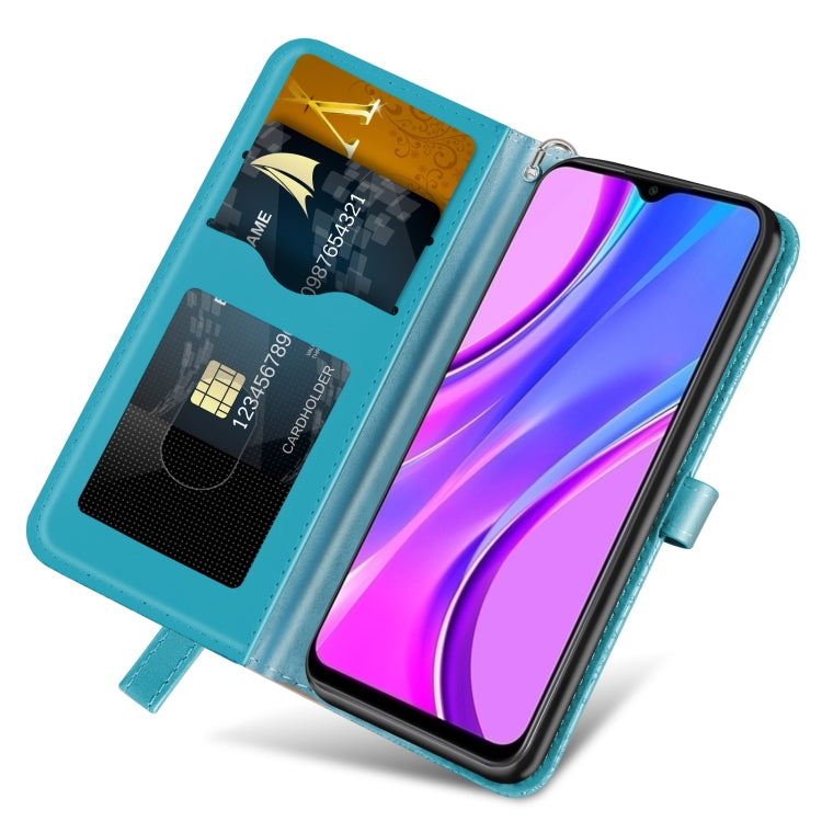For Xiaomi Redmi 9A Life of Tree Embossing Pattern Horizontal Flip Leather Case with Holder & Card Slot & Wallet & Photo Frame & Lanyard(Blue) - Xiaomi Cases by buy2fix | Online Shopping UK | buy2fix