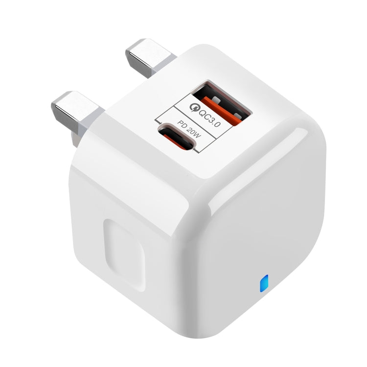 YSY-6087 20W PD + QC 3.0 Dual Ports Travel Charger Power Adapter, UK Plug - USB Charger by buy2fix | Online Shopping UK | buy2fix