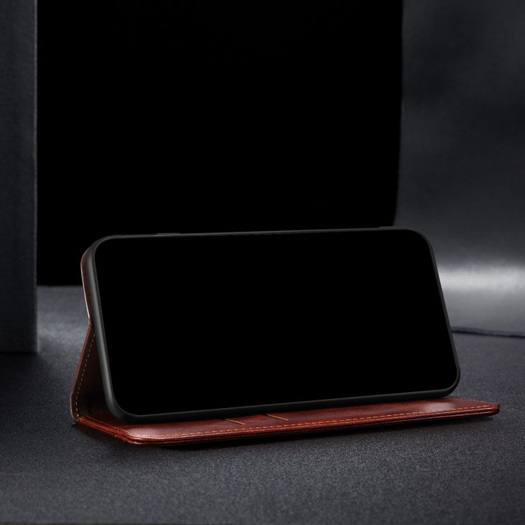 For Samsung Galaxy A12 5G Simple Wax Crazy Horse Texture Horizontal Flip Leather Case with Card Slots & Wallet(Brown) - Galaxy Phone Cases by buy2fix | Online Shopping UK | buy2fix