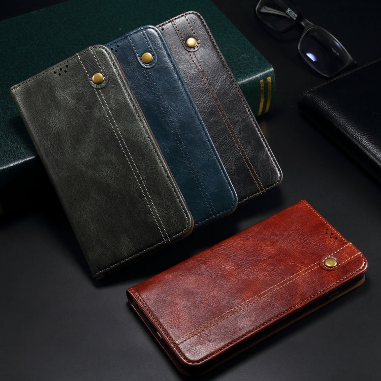 For Samsung Galaxy A12 5G Simple Wax Crazy Horse Texture Horizontal Flip Leather Case with Card Slots & Wallet(Brown) - Galaxy Phone Cases by buy2fix | Online Shopping UK | buy2fix