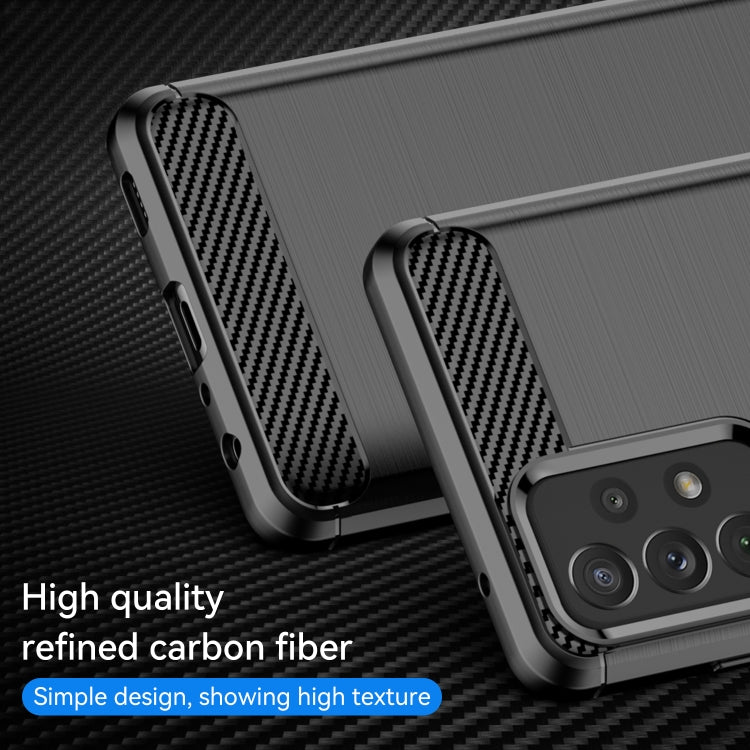 For Samsung Galaxy A72 5G / 4G Brushed Texture Carbon Fiber TPU Case(Black) by buy2fix