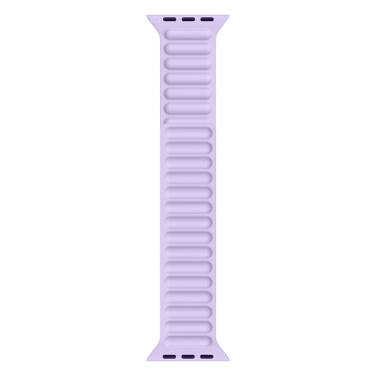 Silicone Magnetic Chain Watch Band For Apple Watch Series 7 41mm / 6 & SE & 5 & 4 40mm / 3 & 2 & 1 38mm(Light Purple) - Watch Bands by buy2fix | Online Shopping UK | buy2fix