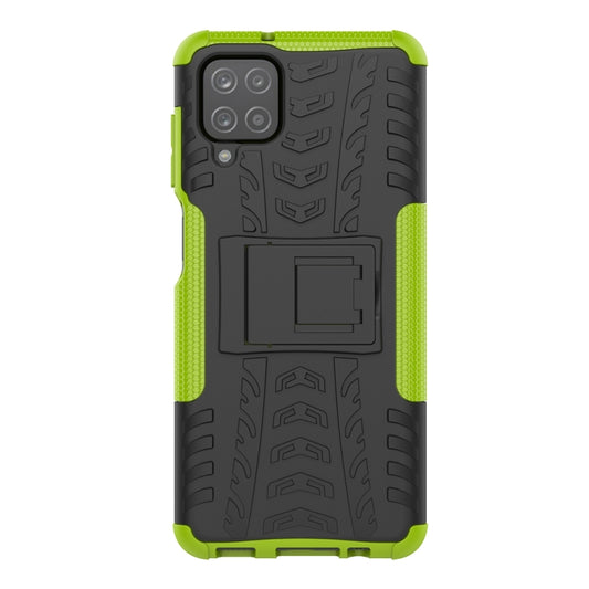 For Samsung Galaxy A12 5G Tire Texture Shockproof TPU+PC Protective Case with Holder(Green) by buy2fix