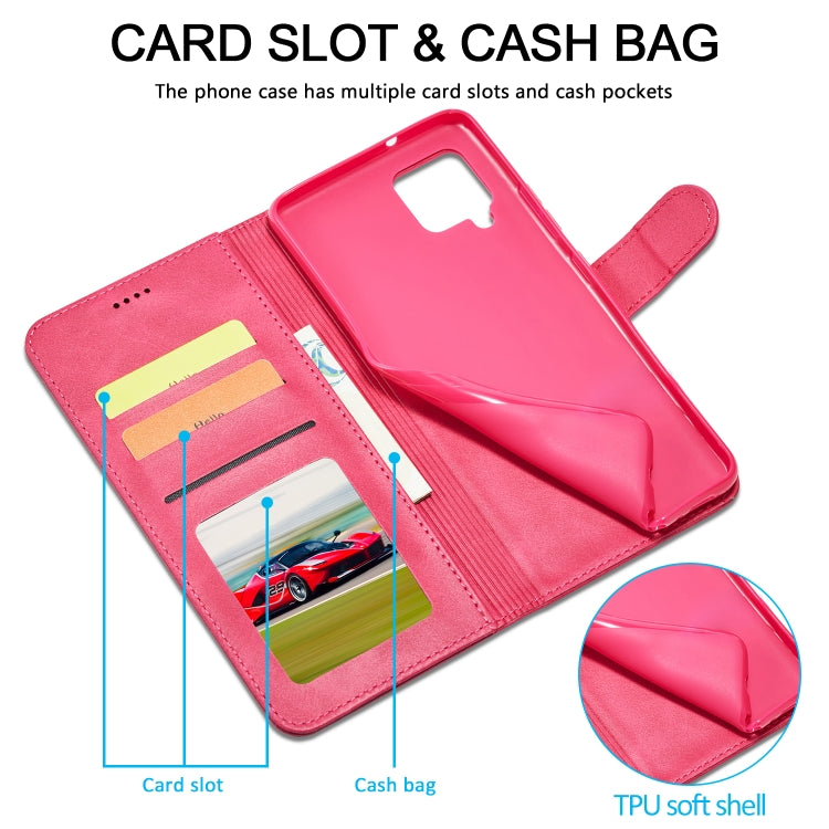 For Samsung Galaxy A42 5G LC.IMEEKE Calf Texture Horizontal Flip Leather Case with Holder & Card Slots & Wallet(Red) - Galaxy Phone Cases by LC.IMEEKE | Online Shopping UK | buy2fix