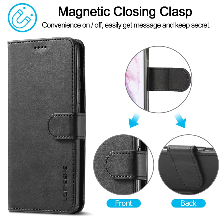 For Samsung Galaxy S21 5G LC.IMEEKE Calf Texture Horizontal Flip Leather Case with Holder & Card Slots & Wallet(Black) - Galaxy S21 5G Cases by LC.IMEEKE | Online Shopping UK | buy2fix