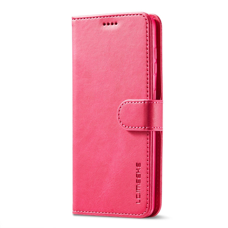 For Samsung Galaxy S21 5G LC.IMEEKE Calf Texture Horizontal Flip Leather Case with Holder & Card Slots & Wallet(Red) - Galaxy S21 5G Cases by LC.IMEEKE | Online Shopping UK | buy2fix