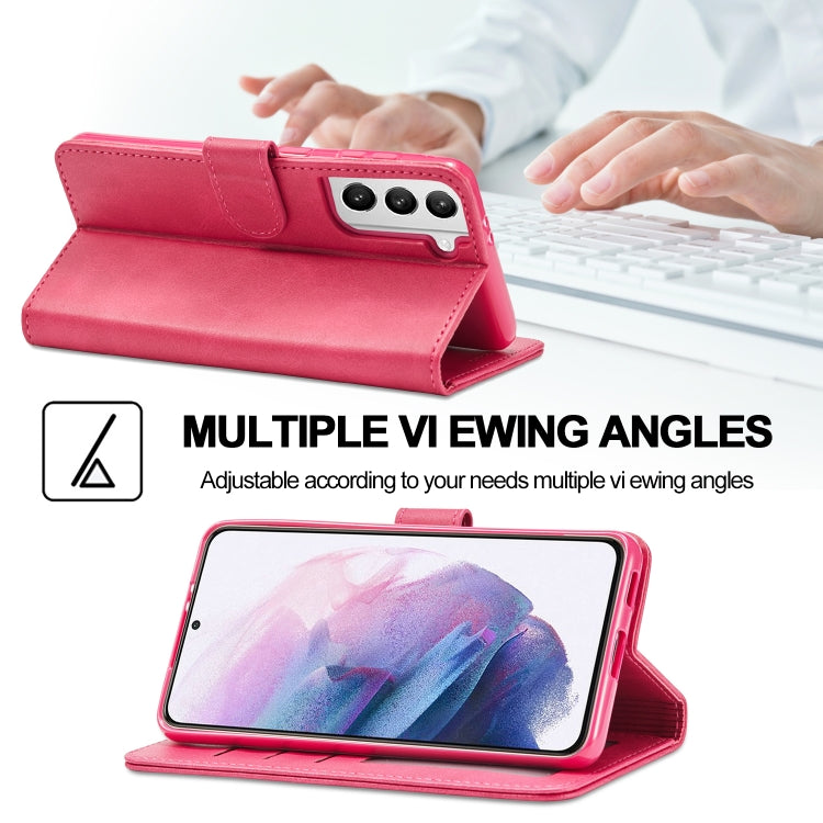 For Samsung Galaxy S21 5G LC.IMEEKE Calf Texture Horizontal Flip Leather Case with Holder & Card Slots & Wallet(Red) - Galaxy S21 5G Cases by LC.IMEEKE | Online Shopping UK | buy2fix