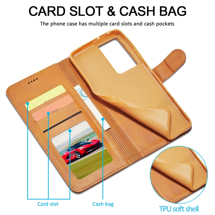 For Samsung Galaxy S21 Ultra 5G LC.IMEEKE Calf Texture Horizontal Flip Leather Case with Holder & Card Slots & Wallet(Yellow) - Galaxy S21 Ultra 5G Cases by LC.IMEEKE | Online Shopping UK | buy2fix