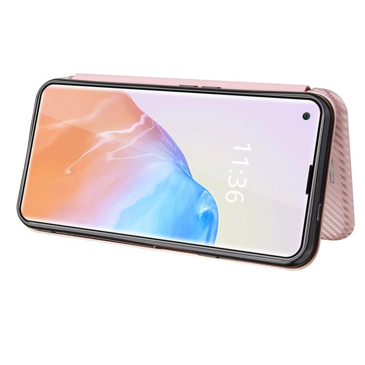 For Cubot X30 Carbon Fiber Texture Horizontal Flip TPU + PC + PU Leather Case with Card Slot(Pink) - More Brand by buy2fix | Online Shopping UK | buy2fix