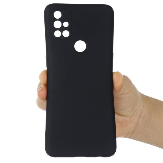 For OnePlus Nord N10 5G Pure Color Liquid Silicone Shockproof Full Coverage Case(Black) by buy2fix