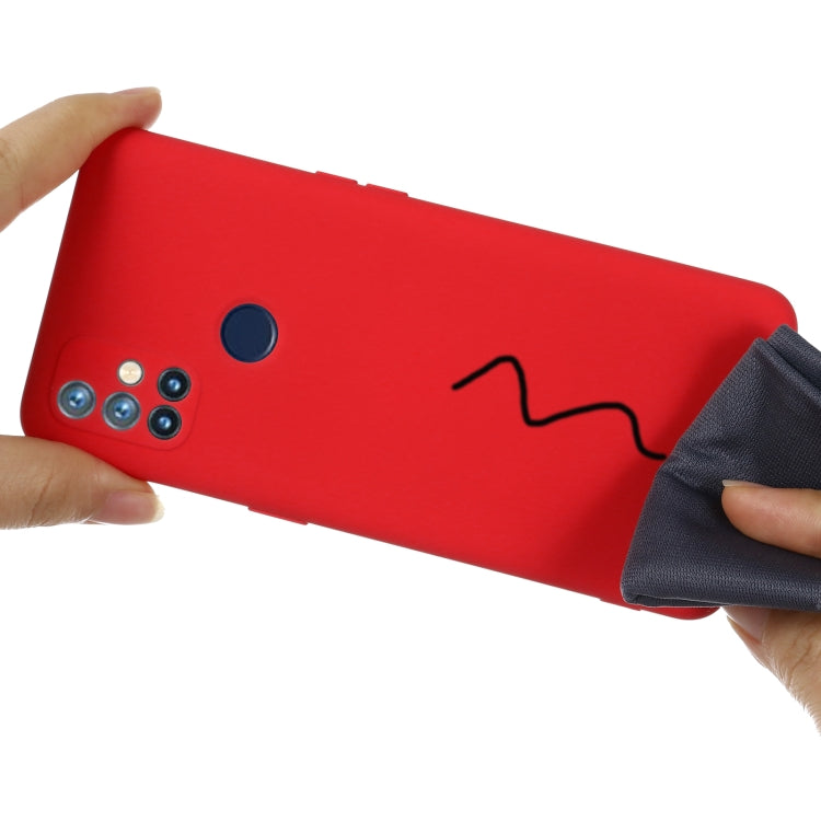For OnePlus Nord N10 5G Pure Color Liquid Silicone Shockproof Full Coverage Case(Red) - OnePlus Cases by buy2fix | Online Shopping UK | buy2fix