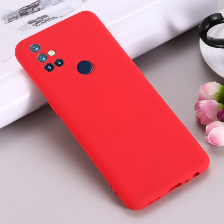 For OnePlus Nord N10 5G Pure Color Liquid Silicone Shockproof Full Coverage Case(Red) - OnePlus Cases by buy2fix | Online Shopping UK | buy2fix