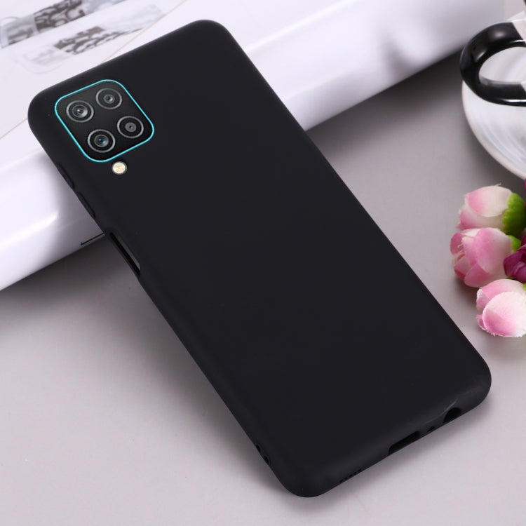 For Samsung Galaxy A12 Pure Color Liquid Silicone Shockproof Full Coverage Case(Black) by buy2fix