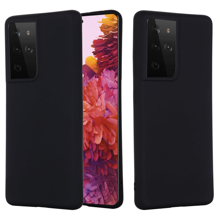 For Samsung Galaxy S21 Ultra 5G Pure Color Liquid Silicone Shockproof Full Coverage Case(Black) - Galaxy S21 Ultra 5G Cases by buy2fix | Online Shopping UK | buy2fix