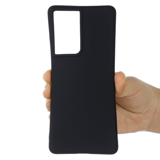 For Samsung Galaxy S21 Ultra 5G Pure Color Liquid Silicone Shockproof Full Coverage Case(Black) by buy2fix