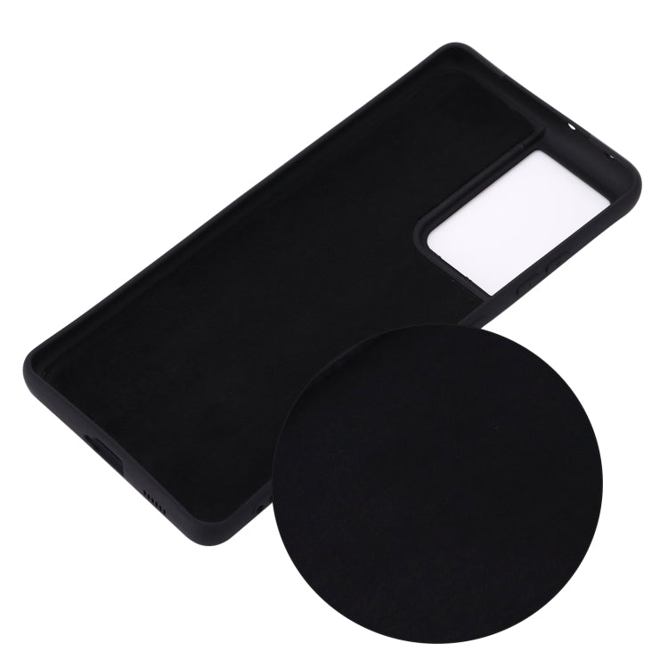 For Samsung Galaxy S21 Ultra 5G Pure Color Liquid Silicone Shockproof Full Coverage Case(Black) - Galaxy S21 Ultra 5G Cases by buy2fix | Online Shopping UK | buy2fix