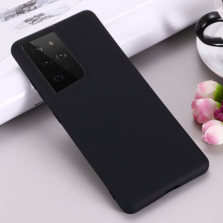 For Samsung Galaxy S21 Ultra 5G Pure Color Liquid Silicone Shockproof Full Coverage Case(Black) - Galaxy S21 Ultra 5G Cases by buy2fix | Online Shopping UK | buy2fix