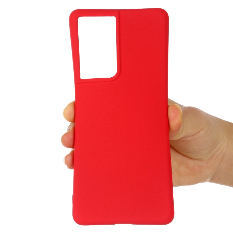For Samsung Galaxy S21 Ultra 5G Pure Color Liquid Silicone Shockproof Full Coverage Case(Red) - Galaxy S21 Ultra 5G Cases by buy2fix | Online Shopping UK | buy2fix