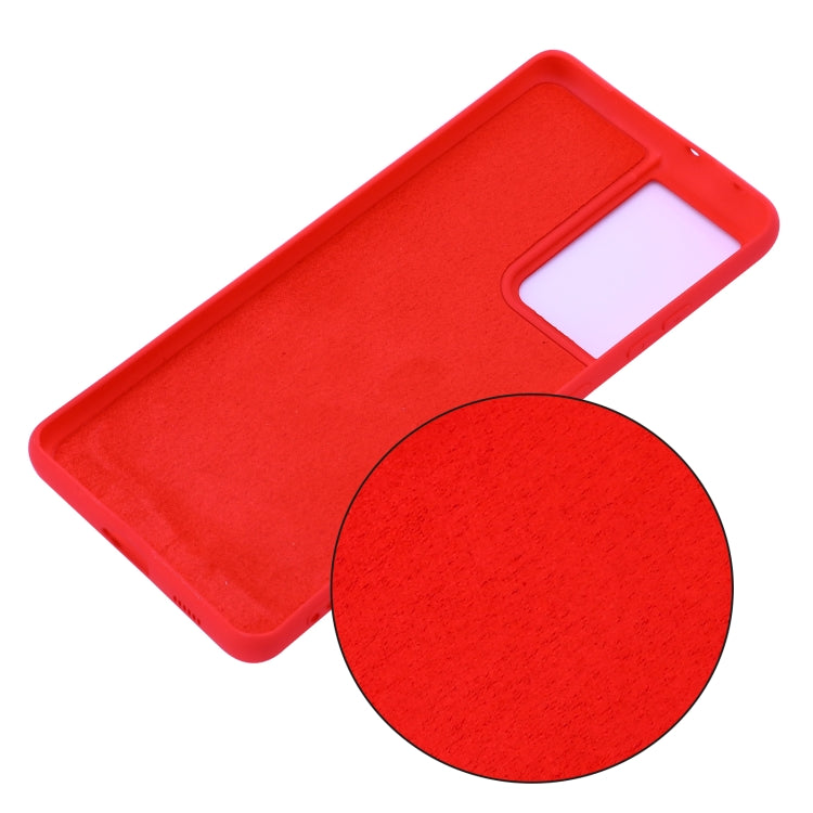 For Samsung Galaxy S21 Ultra 5G Pure Color Liquid Silicone Shockproof Full Coverage Case(Red) - Galaxy S21 Ultra 5G Cases by buy2fix | Online Shopping UK | buy2fix