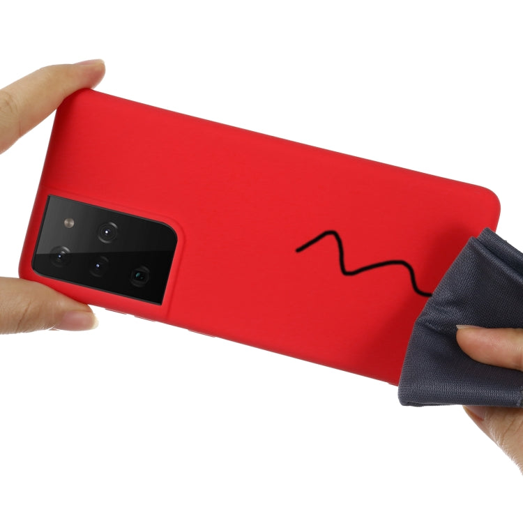 For Samsung Galaxy S21 Ultra 5G Pure Color Liquid Silicone Shockproof Full Coverage Case(Red) - Galaxy S21 Ultra 5G Cases by buy2fix | Online Shopping UK | buy2fix