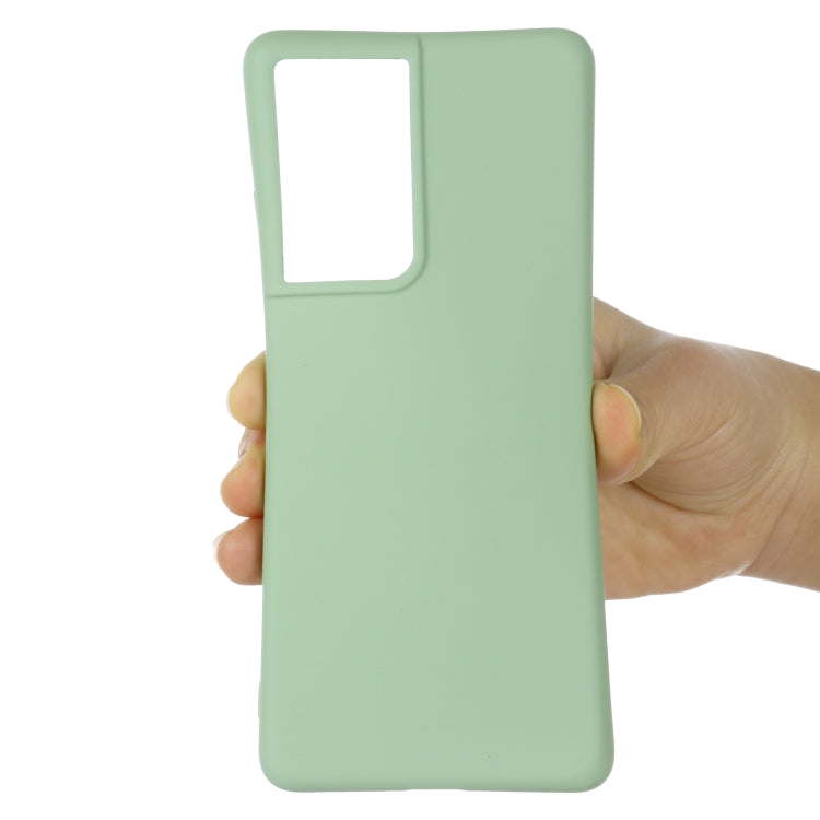 For Samsung Galaxy S21 Ultra 5G Pure Color Liquid Silicone Shockproof Full Coverage Case(Green) - Galaxy S21 Ultra 5G Cases by buy2fix | Online Shopping UK | buy2fix