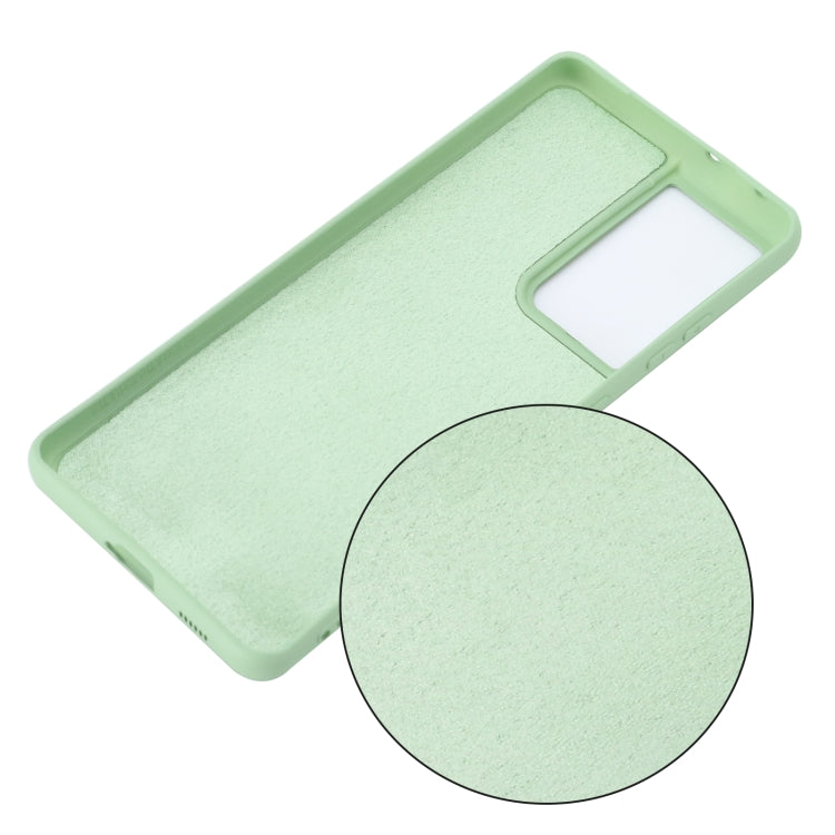 For Samsung Galaxy S21 Ultra 5G Pure Color Liquid Silicone Shockproof Full Coverage Case(Green) - Galaxy S21 Ultra 5G Cases by buy2fix | Online Shopping UK | buy2fix