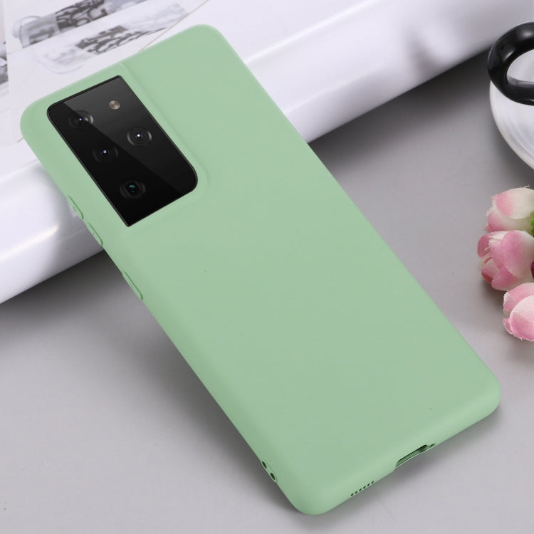 For Samsung Galaxy S21 Ultra 5G Pure Color Liquid Silicone Shockproof Full Coverage Case(Green) - Galaxy S21 Ultra 5G Cases by buy2fix | Online Shopping UK | buy2fix