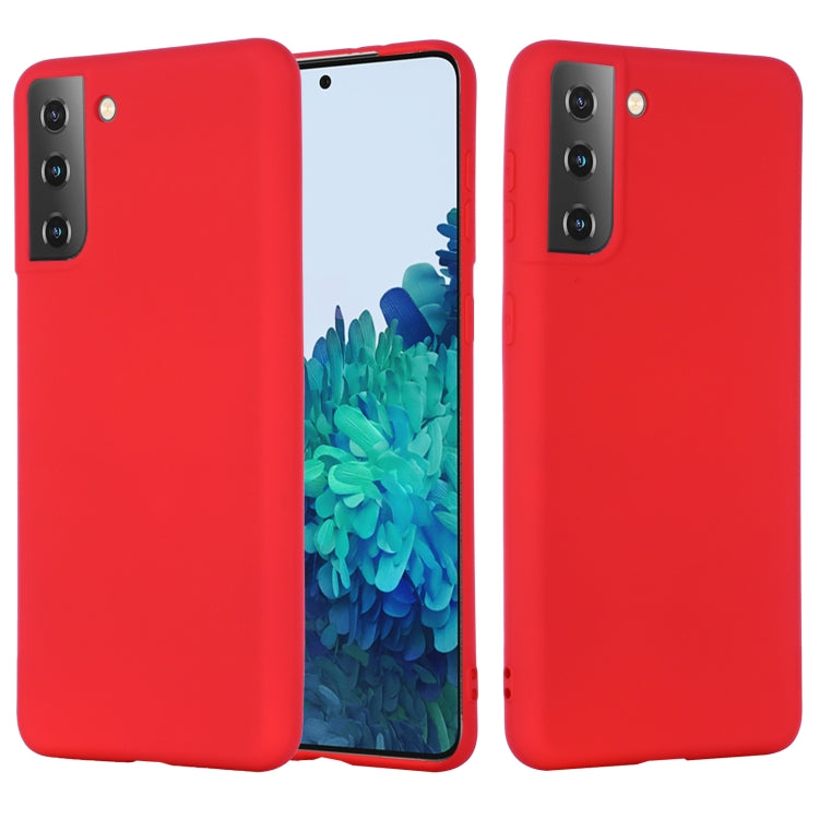 For Samsung Galaxy S21 5G Pure Color Liquid Silicone Shockproof Full Coverage Case(Red) - Galaxy S21 5G Cases by buy2fix | Online Shopping UK | buy2fix