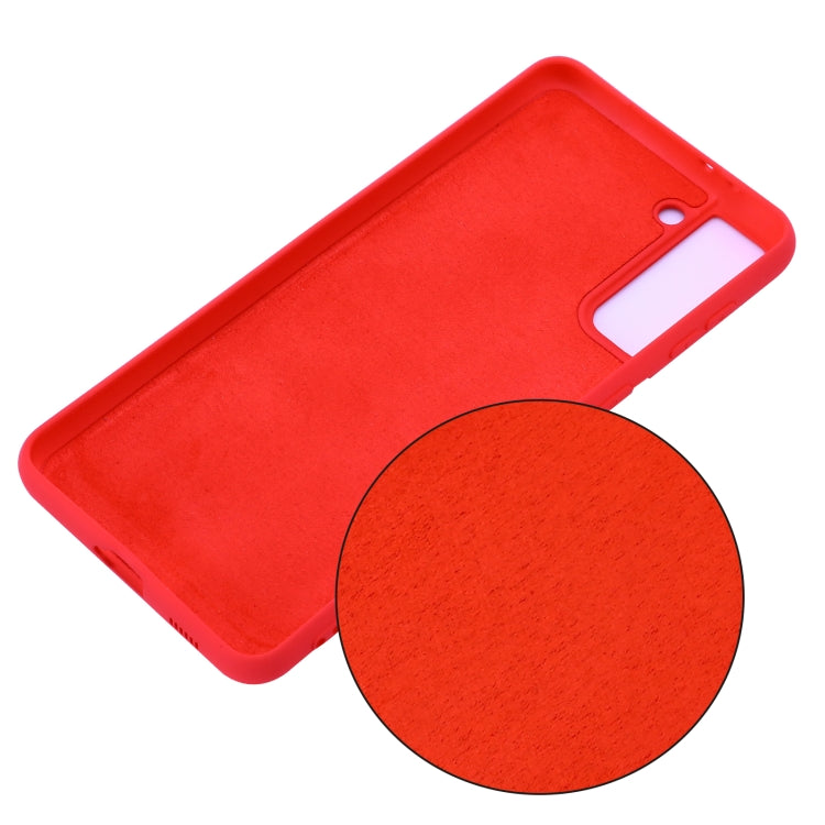 For Samsung Galaxy S21 5G Pure Color Liquid Silicone Shockproof Full Coverage Case(Red) - Galaxy S21 5G Cases by buy2fix | Online Shopping UK | buy2fix