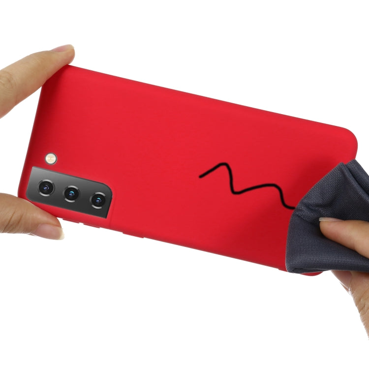 For Samsung Galaxy S21 5G Pure Color Liquid Silicone Shockproof Full Coverage Case(Red) - Galaxy S21 5G Cases by buy2fix | Online Shopping UK | buy2fix