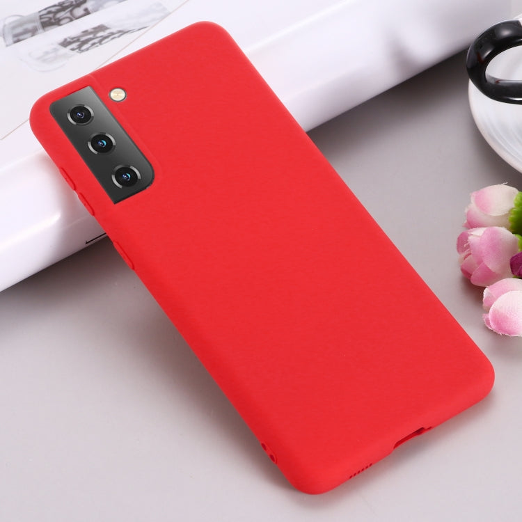 For Samsung Galaxy S21 5G Pure Color Liquid Silicone Shockproof Full Coverage Case(Red) - Galaxy S21 5G Cases by buy2fix | Online Shopping UK | buy2fix