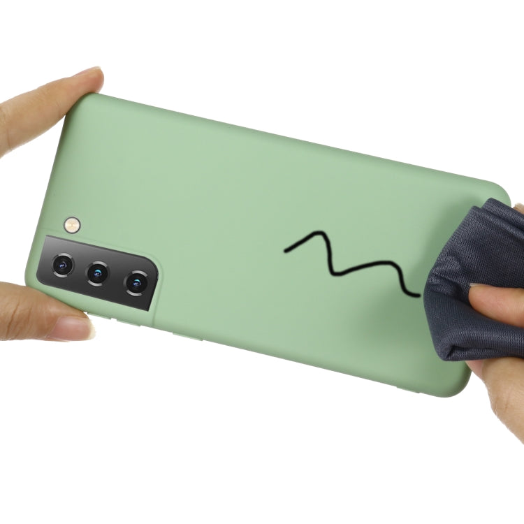 For Samsung Galaxy S21 5G Pure Color Liquid Silicone Shockproof Full Coverage Case(Green) - Galaxy S21 5G Cases by buy2fix | Online Shopping UK | buy2fix
