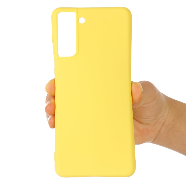For Samsung Galaxy S21+ 5G Pure Color Liquid Silicone Shockproof Full Coverage Case(Yellow) - Galaxy S21+ 5G Cases by buy2fix | Online Shopping UK | buy2fix
