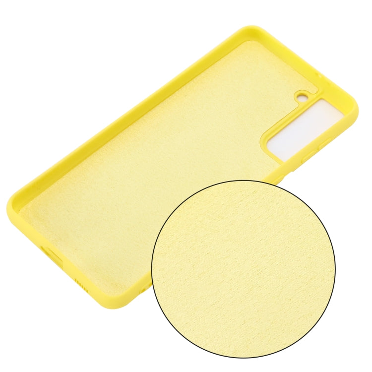 For Samsung Galaxy S21+ 5G Pure Color Liquid Silicone Shockproof Full Coverage Case(Yellow) - Galaxy S21+ 5G Cases by buy2fix | Online Shopping UK | buy2fix