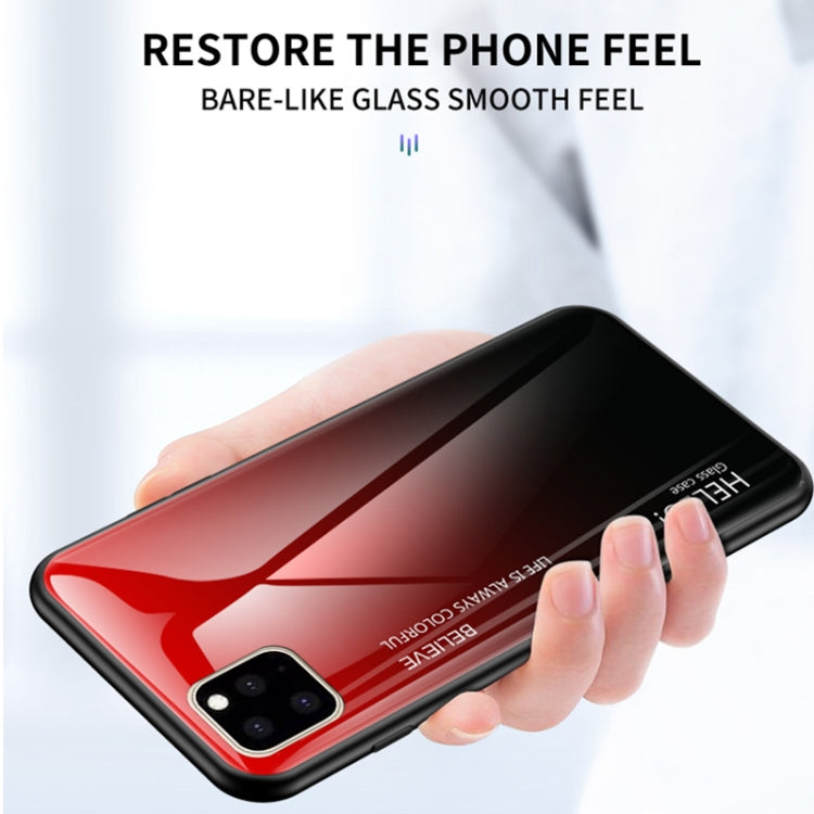 For iPhone 11 Gradient Color Glass Case(Red) - iPhone 11 Cases by buy2fix | Online Shopping UK | buy2fix