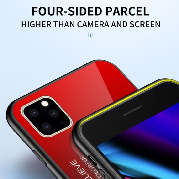 For iPhone 11 Gradient Color Glass Case(Red) - iPhone 11 Cases by buy2fix | Online Shopping UK | buy2fix