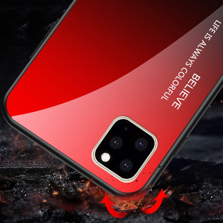 For iPhone 11 Gradient Color Glass Case(Red) - iPhone 11 Cases by buy2fix | Online Shopping UK | buy2fix