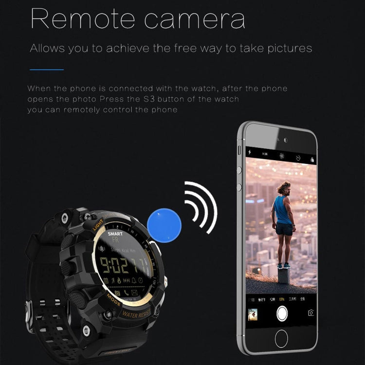 Lokmat MK16 LCD Screen 50m Waterproof Smart Watch, Support Information Reminder / Remote Camera / Walking Motion Monitor(Blue) - Smart Watches by Lokmat | Online Shopping UK | buy2fix