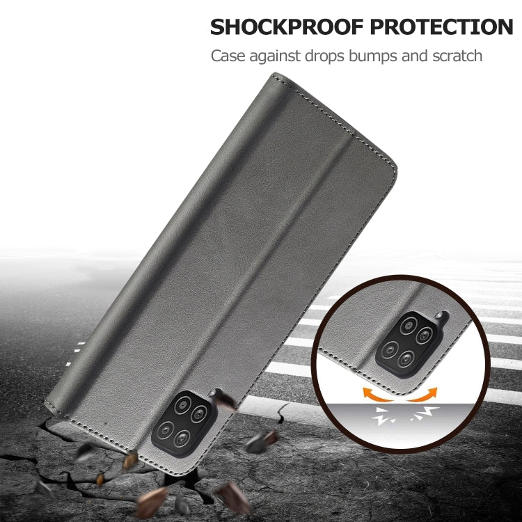 For Samsung Galaxy A12 LC.IMEEKE Calf Texture Horizontal Flip Leather Case, with Holder & Card Slots & Wallet & Photo Frame(Grey) by LC.IMEEKE