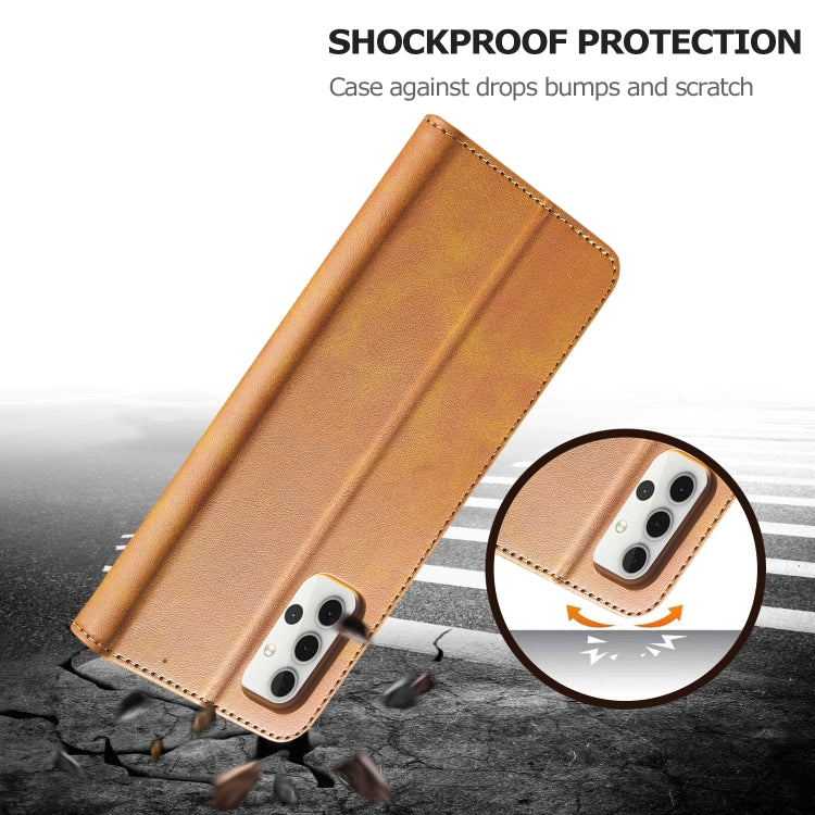 For Samsung Galaxy A32 5G LC.IMEEKE Calf Texture Horizontal Flip Leather Case, with Holder & Card Slots & Wallet & Photo Frame(Brown) by LC.IMEEKE