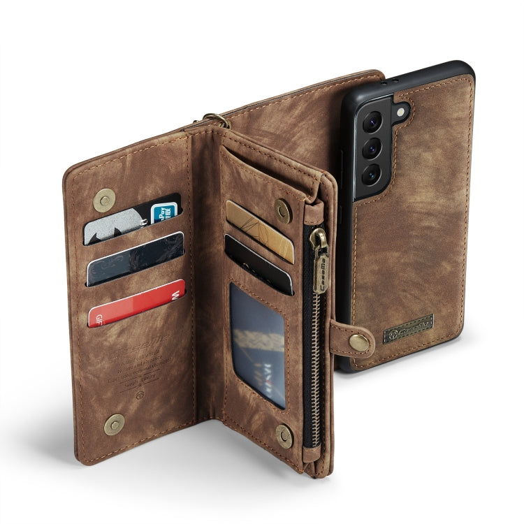 For Samsung Galaxy S21+ 5G CaseMe-008 Detachable Multifunctional Flip Leather Phone Case(Brown) - Galaxy S21+ 5G Cases by CaseMe | Online Shopping UK | buy2fix